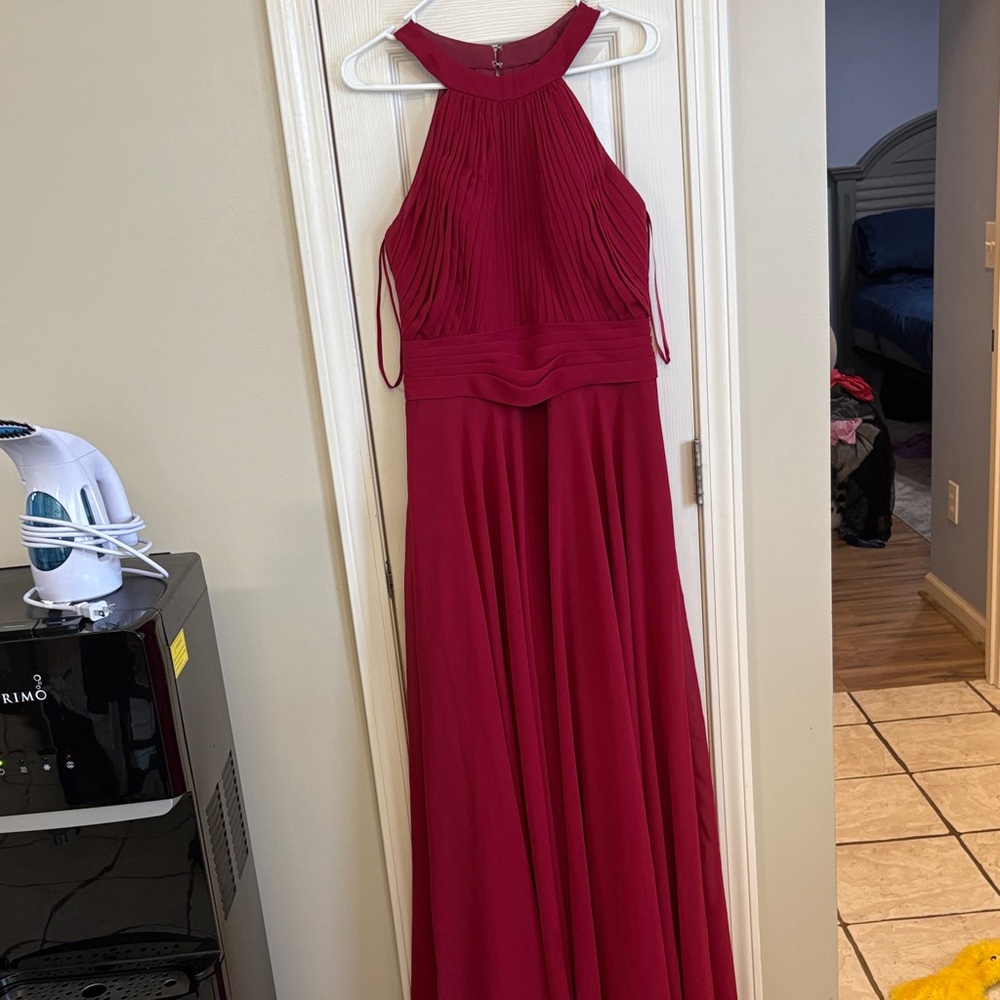 Allure Bridals Halter Cranberry Dress